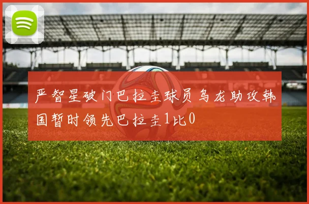 严智星破门巴拉圭球员乌龙助攻韩国暂时领先巴拉圭1比0